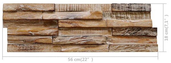 VidaXL Πάνελ Επένδυσης Τοίχου Τρισδ. 10 τεμ. 1,01 μ² Μασίφ Ξύλο Teak