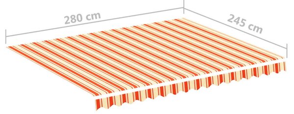 VidaXL Τεντόπανο Ανταλλακτικό Κίτρινο / Πορτοκαλί 3 x 2,5 μ
