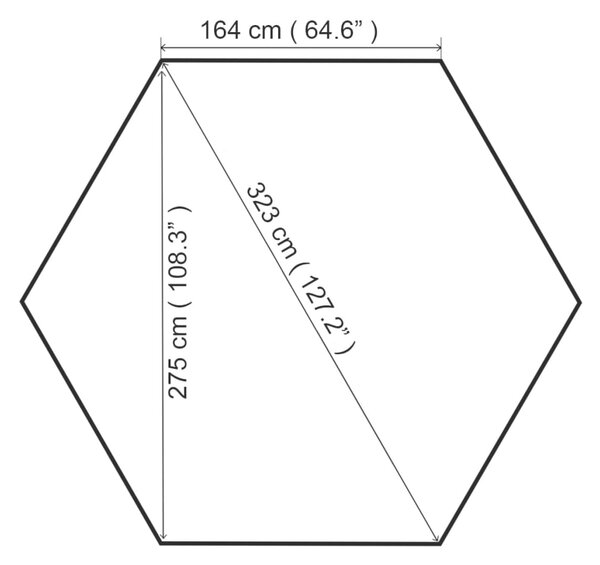 VidaXL Κιόσκι/Τέντα Κήπου Εξαγωνικό Μπεζ 323 x 265 εκ