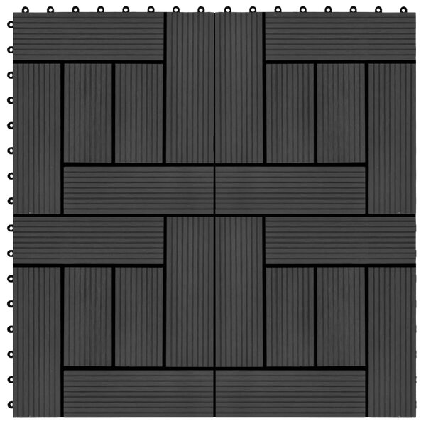 VidaXL Πλακάκια Deck 11 τεμ. Μαύρα 30 x 30 εκ. 1 μ² από WPC