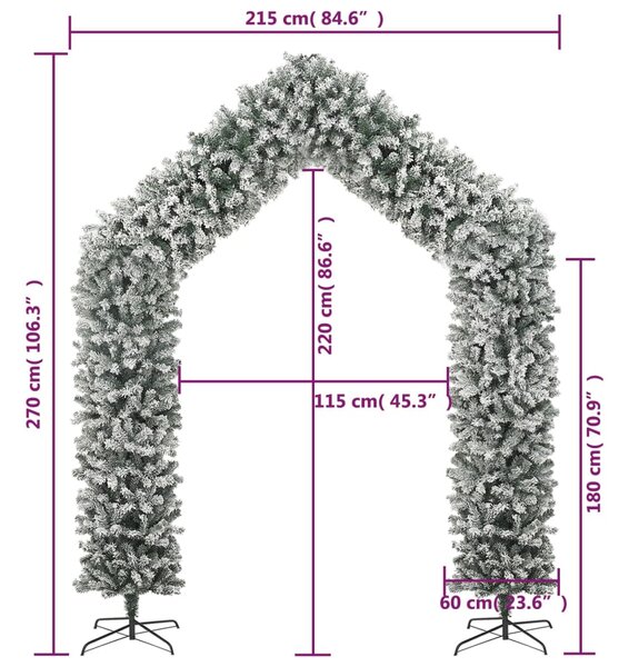 VidaXL Χριστουγεννιάτικη Αψίδα με Χιόνι 270 εκ