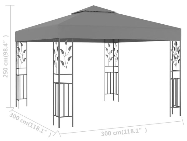 VidaXL Κιόσκι Ανθρακί 3 x 3 μ