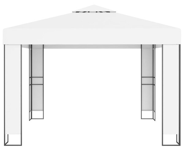 VidaXL Κιόσκι με Διπλή Οροφή Λευκό 3 x 3 μ