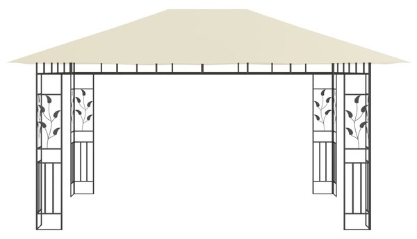 VidaXL Κιόσκι με Αντικουνουπικό Δίχτυ Κρεμ 4x3x2,73 μ. 180 γρ./μ²
