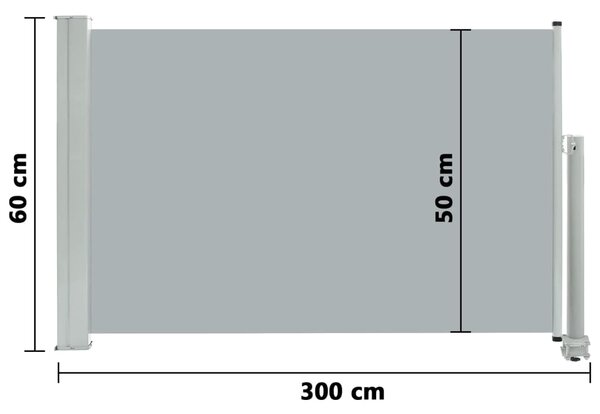 VidaXL Σκίαστρο Πλαϊνό Συρόμενο Βεράντας Γκρι 60 x 300 εκ