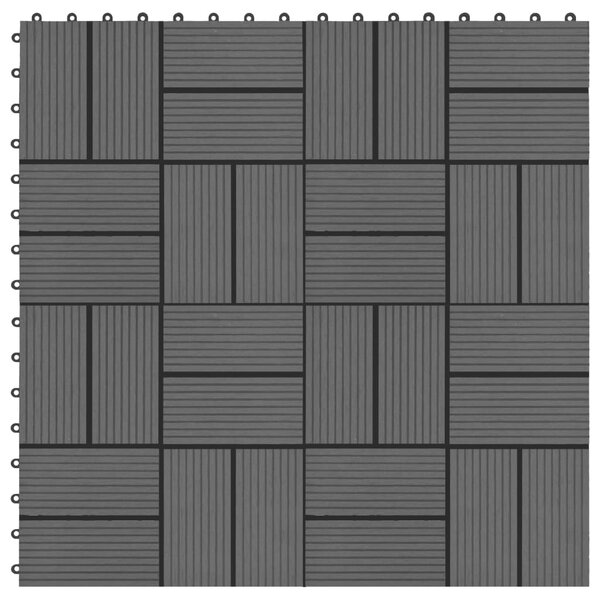 VidaXL Πλακάκια Deck 11 τεμ. Μαύρα 30 x 30 εκ. 1 μ² από WPC