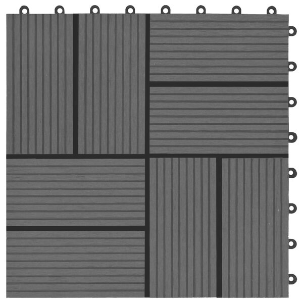 VidaXL Πλακάκια Deck 11 τεμ. Μαύρα 30 x 30 εκ. 1 μ² από WPC