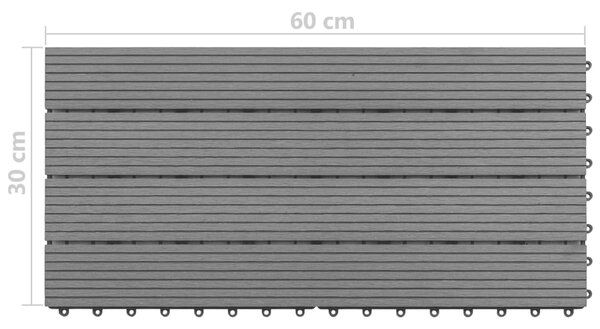 VidaXL Πλακάκια 6 τεμ. Γκρι 1 μ² / 60 x 30 εκ. από WPC