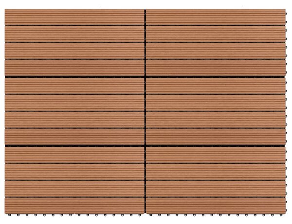 VidaXL Πλακάκια 6 τεμ. Καφέ 1 μ² / 60 x 30 εκ. από WPC