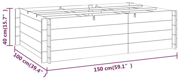 VidaXL Ζαρντινιέρα Υπερυψωμένη 150 x 100 x 40 εκ. από Εμποτισμένο Ξύλο