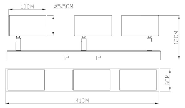 Globo 57911-3M - Φωτιστικό σποτ ROBBY 3xGU10/35W/230V μαύρο/ορείχαλκος