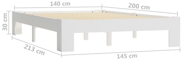 VidaXL Πλαίσιο Κρεβατιού Λευκό 140 x 200 εκ. από Μασίφ Ξύλο Πεύκου