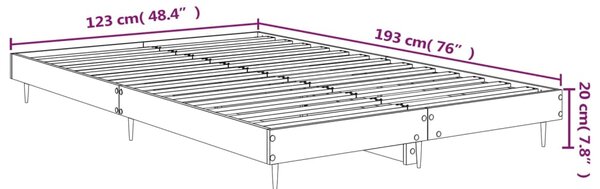 VidaXL Πλαίσιο Κρεβατιού Χωρ. Στρώμα Sonoma Δρυς 120x190 εκ. Επ. Ξύλο