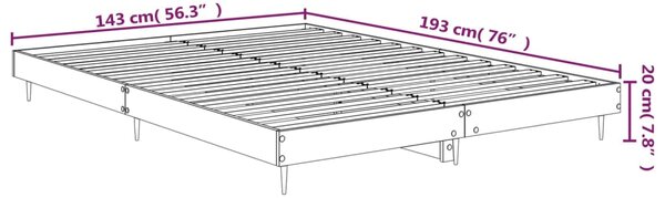 VidaXL Πλαίσιο Κρεβατιού Λευκό 140 x 190 εκ. Επεξεργασμένο Ξύλο