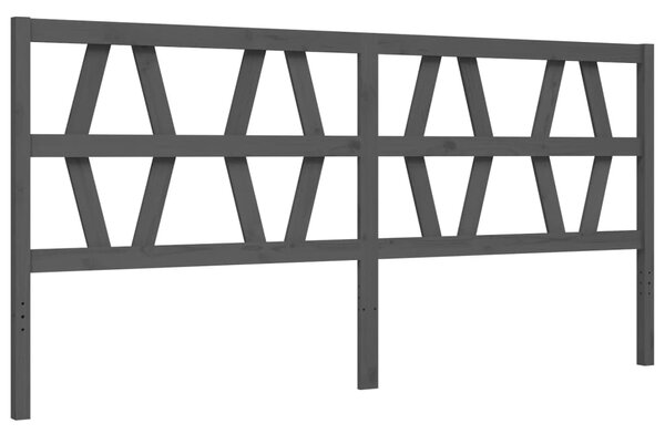 VidaXL Πλαίσιο Κρεβατιού με Κεφαλάρι Γκρι 200x200 εκ. Μασίφ Ξύλο