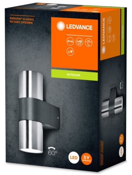 Ledvance - Επιτοίχιο φωτιστικό εξωτερικού χώρου ENDURA ROTARY 2xGU10/5W/230V IP44