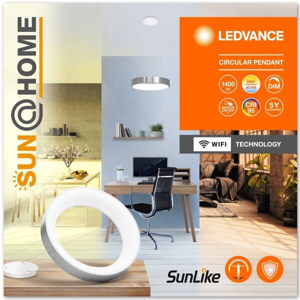 Ledvance - LED Dimmable κρεμαστό φωτιστικό οροφής SUN@HOME CIRCULAR LED/18,5W/230V Wi-Fi