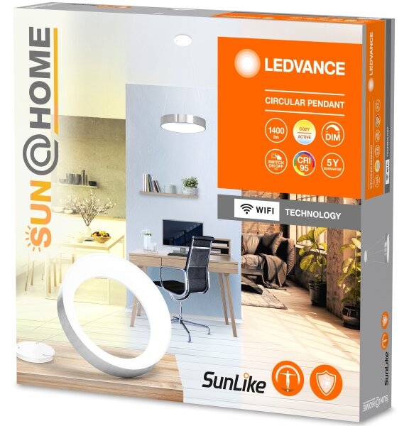 Ledvance - LED Dimmable κρεμαστό φωτιστικό οροφής SUN@HOME CIRCULAR LED/18,5W/230V Wi-Fi