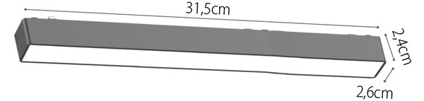 InLight Φωτιστικό LED 10W 3CCT για Ultra-Thin μαγνητική ράγα σε λευκή απόχρωση (by tuya and zigbee) D:31,5cmX2,4cm (T04705-WH)