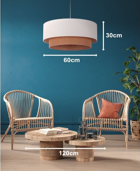 Duolla - Κρεμαστό φωτιστικό οροφής BOHO 1xE27/15W/230V μπεζ/καφέ