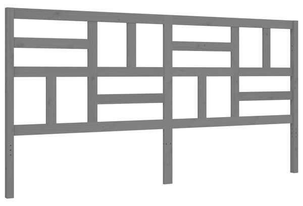 VidaXL Πλαίσιο Κρεβατιού με Κεφαλάρι Γκρι 200x200 εκ. Μασίφ Ξύλο