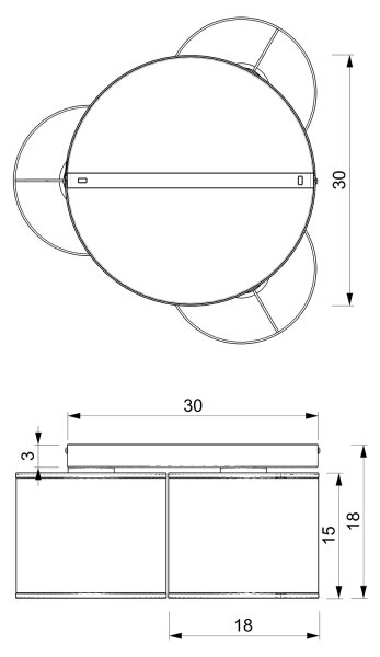 Πλαφονιέρα οροφής RATTAN 3xE27/60W/230V rattan