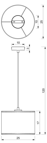 Κρεμαστό φωτιστικό οροφής LOFT SHADE 1xE27/60W/230V διάμετρος 25 cm μαύρο/χρυσό