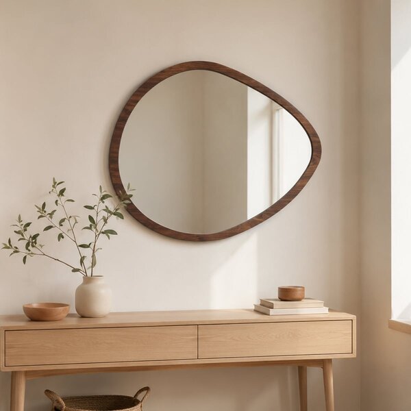 Διακοσμητικός Καθρέφτης Τοίχου (78x60) Spitishop Matera Walnut