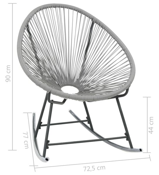 VidaXL Πολυθρόνα Κουνιστή Οβάλ Εξωτερικού Χώρου Γκρι Συνθετικό Ρατάν