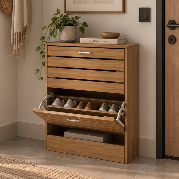 Παπουτσοθήκη Με 2 Ράφια/12 Θέσεων (63x24x80) Spitishop Butler Walnut