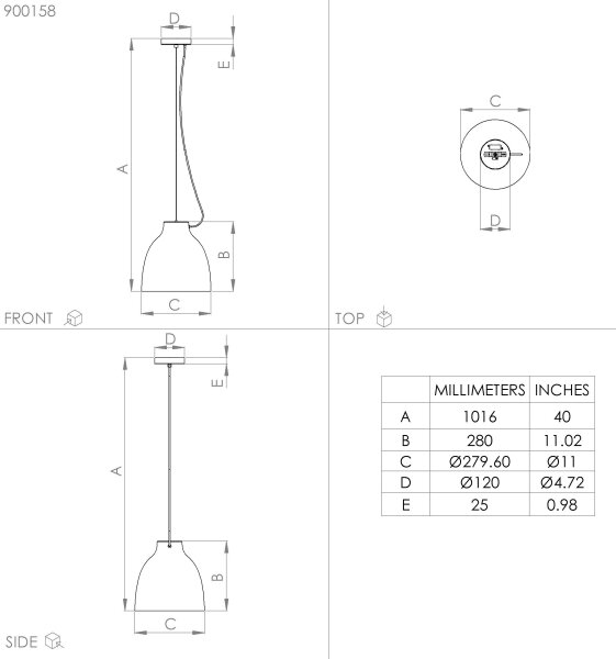 Eglo 900158 - Κρεμαστό φωτιστικό οροφής CAMASCA 1xE27/40W/230V μαύρο