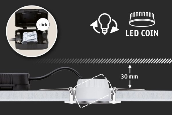 Paulmann 94473 - ΣΕΤ 3xLED/6W IP44 Χωνευτά φωτιστικά μπάνιου NOVA 230V