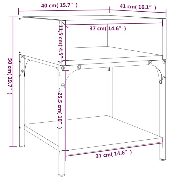 VidaXL Κομοδίνο Γκρι Sonoma 40x41x50 εκ. από Επεξεργασμένο Ξύλο