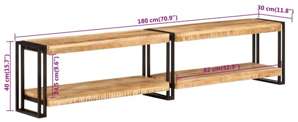 VidaXL Έπιπλο Τηλεόρασης 180 x 30 x 40 εκ. από Μασίφ Ξύλο Μάνγκο