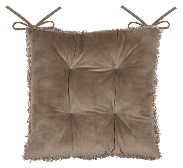 Μαξιλάρι Καρέκλας Μπουκλέ 2 Όψεων (38x38) S-F Cozy Life Taupe CUE008002GAL