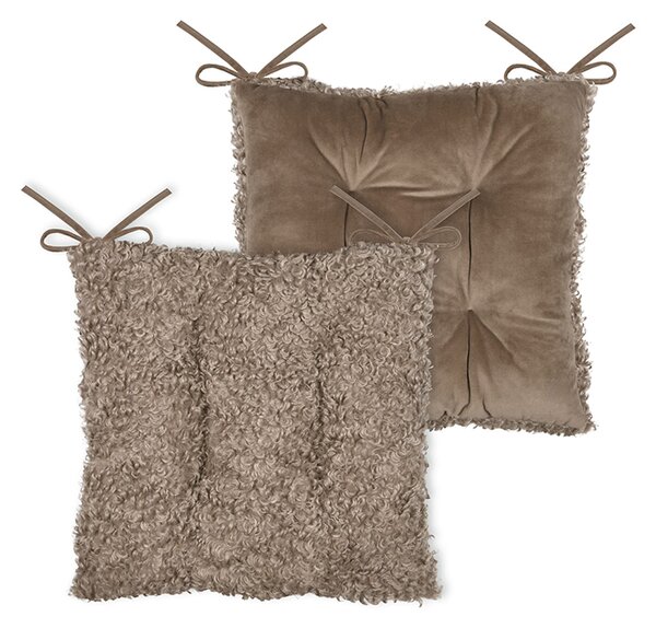 Μαξιλάρι Καρέκλας Μπουκλέ 2 Όψεων (38x38) S-F Cozy Life Taupe CUE008002GAL