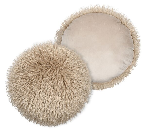 Διακοσμητικό Μαξιλάρι Μπουκλέ (Φ40x28) S-F Cozy Life Beige C0E008002