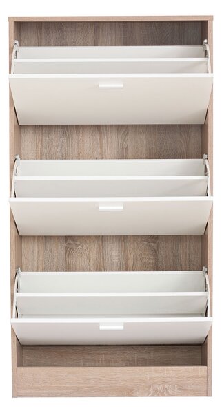 Παπουτσοθήκη Με 3 Ράφια/18 Θέσεων (63x24x120) Spitishop Slimline Natural/White