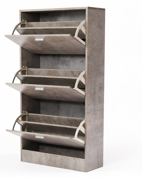 Παπουτσοθήκη Με 3 Ράφια/18 Θέσεων (63x24x120) Spitishop Slimline Cement