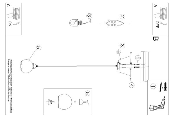 Sollux SL.1141 - Κρεμαστό φωτιστικό οροφής ALINO 1xE27/60W/230V μαύρο