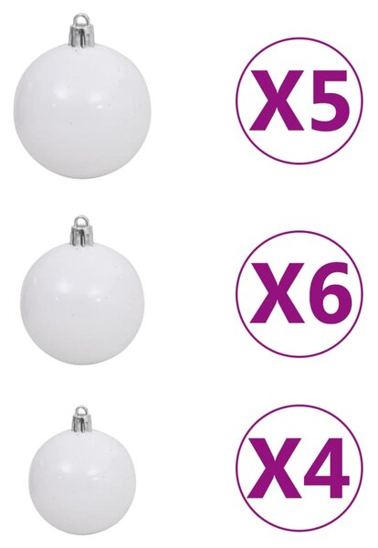 VidaXL Χριστουγ. Δέντρο Έλατο Nordmann LED/Μπάλες Πράσινο 120 εκ