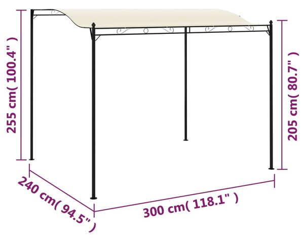VidaXL Τεντοπέργκολα Λευκή Κρεμ Υφασμάτινη