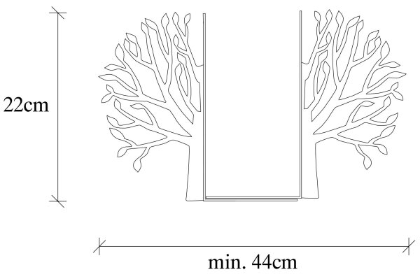 Βιβλιοστάτης 22x44 cm μαύρο