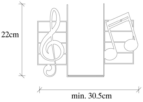 Βιβλιοστάτης 22x35,5 cm μαύρο