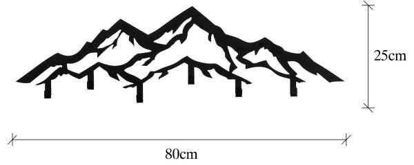 Κρεμάστρα τοίχου 25x80 cm βουνά