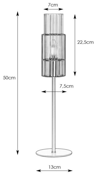 Markslöjd 108557 - Eπιτραπέζια λάμπα TUBO 1xE14/40W/230V 50 cm γυαλιστερό χρώμιο/clear