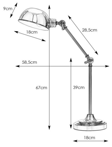 Markslöjd 108584 - Eπιτραπέζια λάμπα PORTLAND 1xE27/40W/230V μαύρο