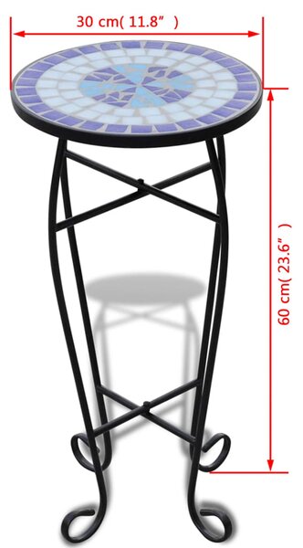 Τραπεζάκι Μπαλκονιού «Μωσαϊκό» Μπλε/Λευκό