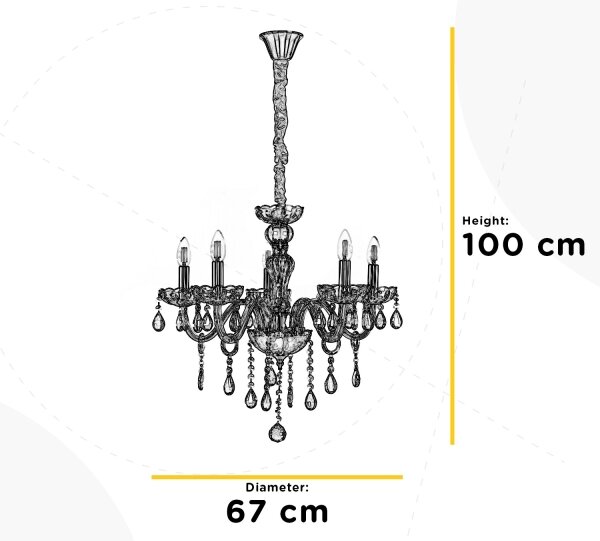 ONLI - Κρεμαστό φωτιστικό οροφής LINDA 5xE14/6W/230V