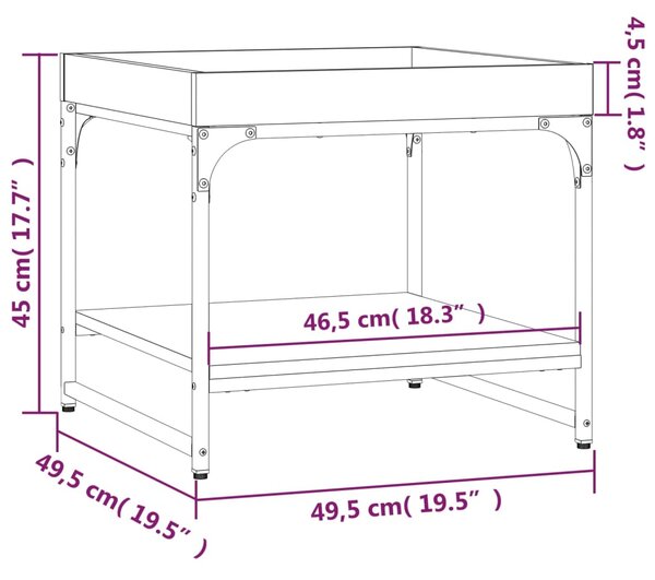 VidaXL Τραπεζάκι Σαλονιού Μαύρο 49,5x49,5x45 εκ. Επεξεργασμένο Ξύλο